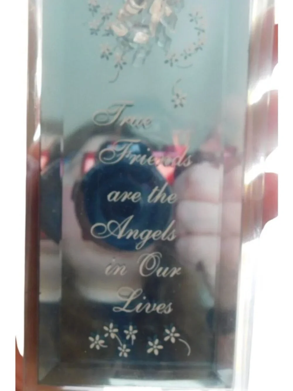 Dacra Glass True Friends Plaque With Gold Angel Wings 2.5